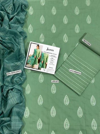 LAWN 3PC EMBROIDERED