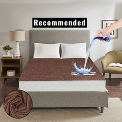 Terry Cotton Waterproof Mattress Protector King Size 72x78 (Brown)